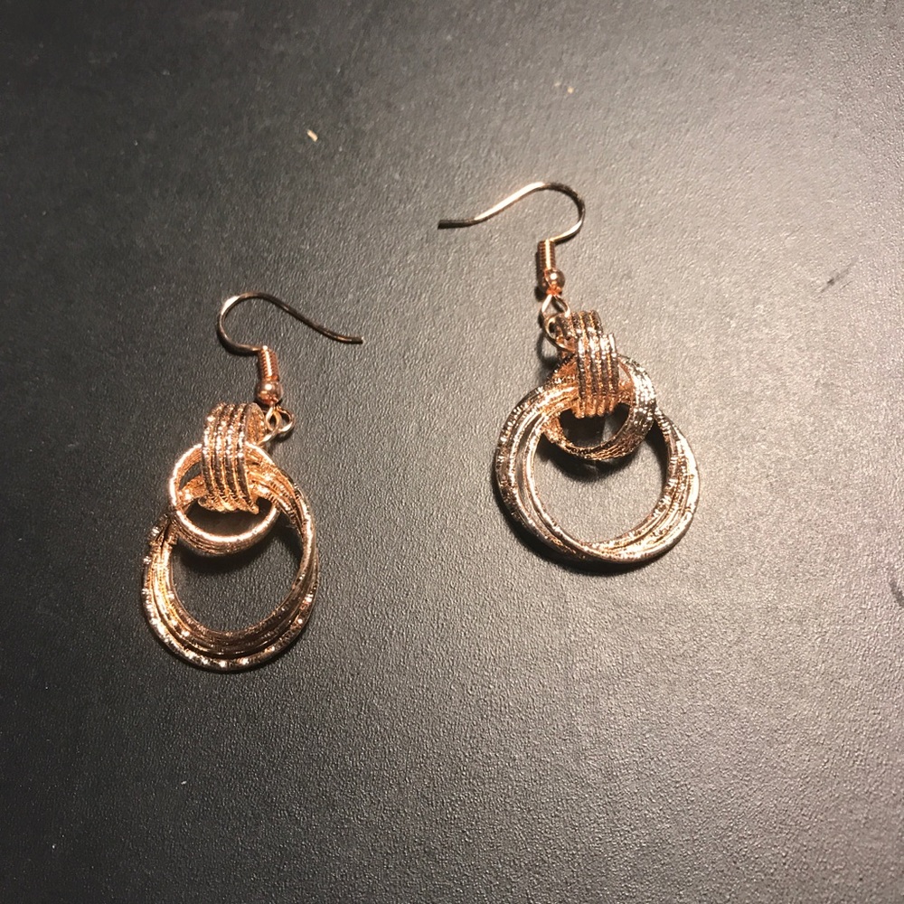 NWOT Gold Chain Circle Dangle Earrings ✨